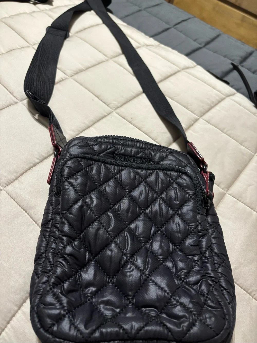 Quilted Black Crossbody Bag - MZ Wallace